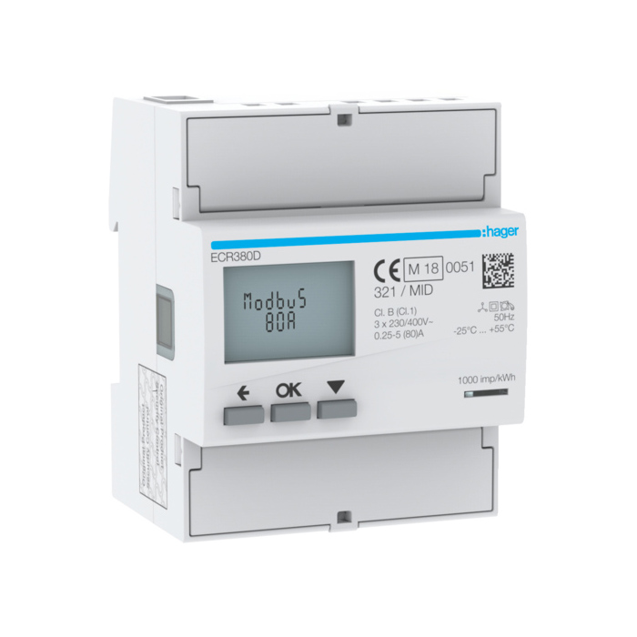 Digitalno brojilo trofazno direktno, 80A MODBUS MID