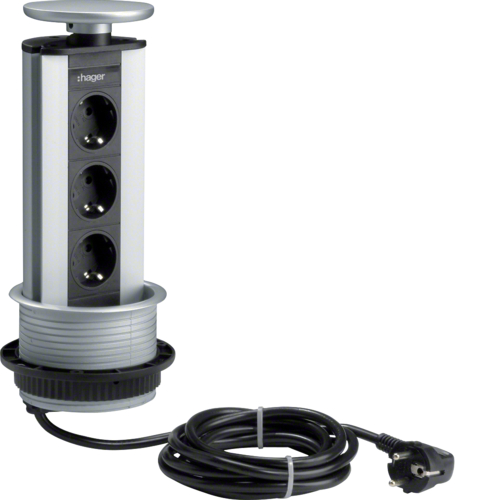 Izvlačiva lift konzola sa 3 šuko utičnice