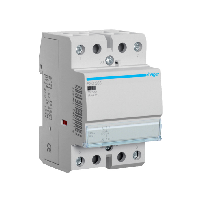 Kontakter 2NO., In=63A, 230V (~), 3 modula