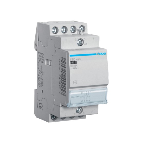 Kontakter 4NO., In=25A, 24V (~), 2 modula