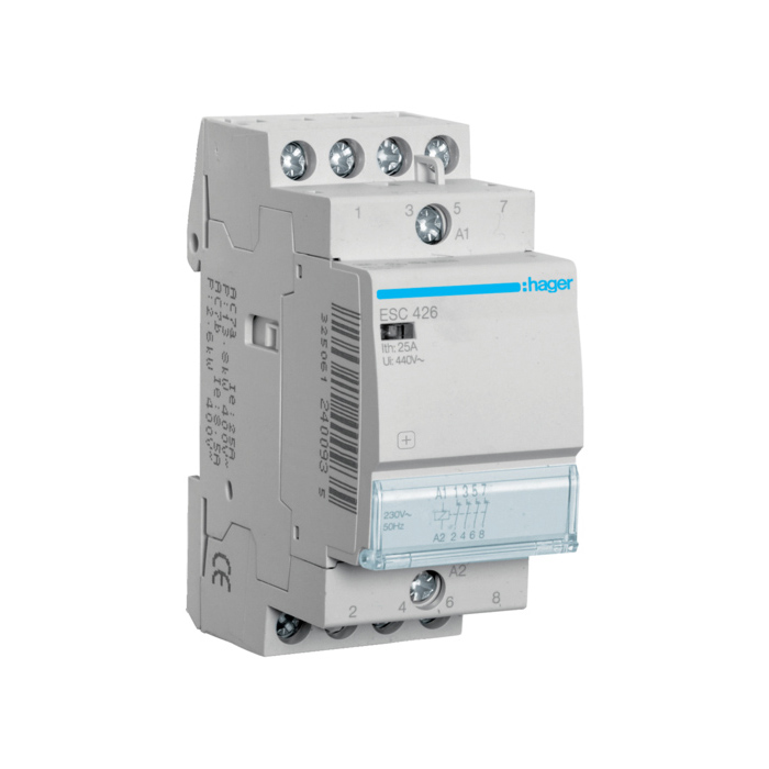 Kontakter 4k.z., In=25A, 230V (~), 2 modula