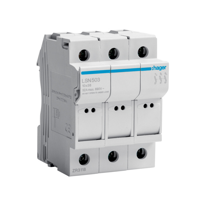 Nosač osigurača 3P, 0,5-32A, 690V, uložak 10,3x38
