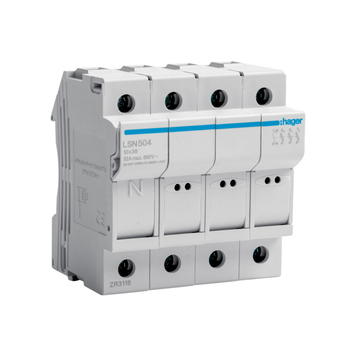 Nosač osigurača 3P+N, 0,5-32A, 690V, uložak 10,3x38