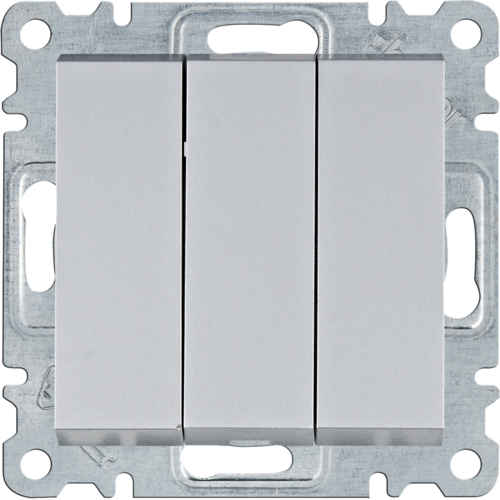 Prekidač 3-struki, 10A, Lumina, siva