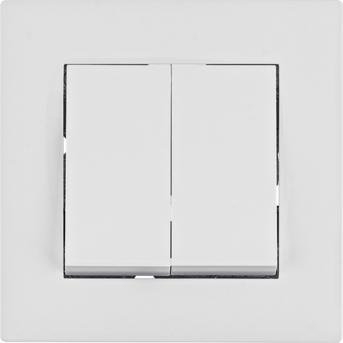 Prekidač serijski sa okvirom - beli