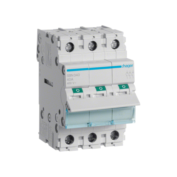 Prekidač snage 3-polni, In=40A, 3 modula, montaža na DIN šinu