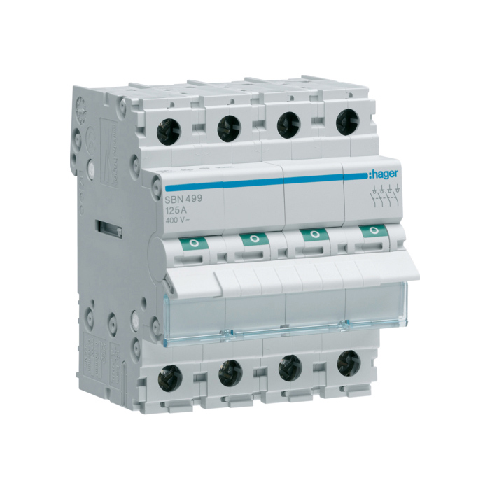 Prekidač snage 4-polni, In=100A, 4 modula, montaža na DIN šinu
