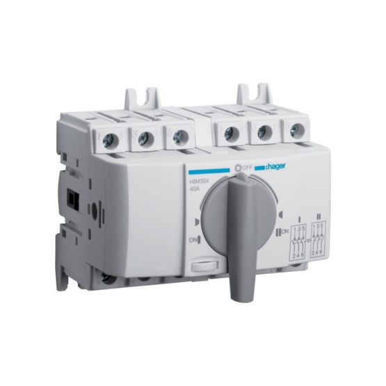 Preklopka modularna 1-0-2 3-polna, In= 40A, montaža na DIN šinu