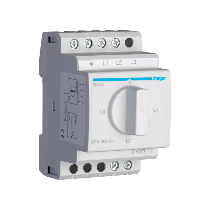 Preklopni Ampermetar, 4 pozicije, 20A, 400V