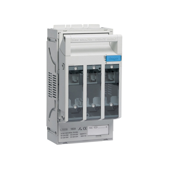 Rastavljač osigurača NH00, 3x160A, 60 mm2, sabirnički sistem (39050-6000)