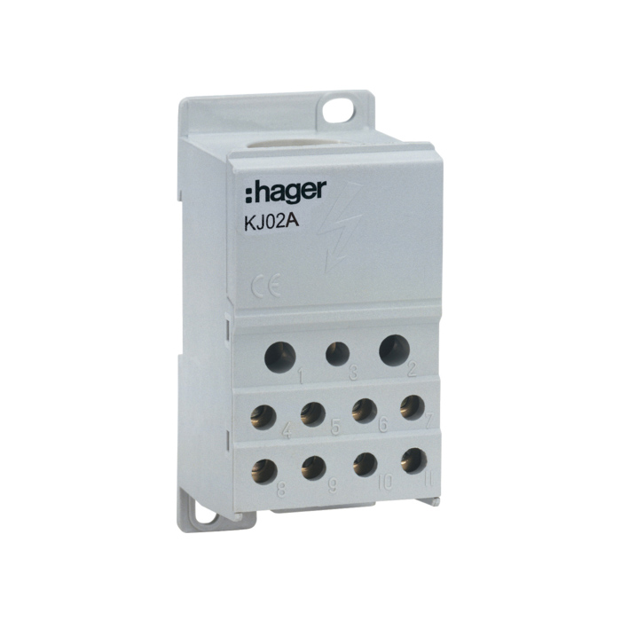 Razdelni blok 250A, ulaz 1x95mm², izlazi 2x25mm² + 5x16mm² + 4x10mm²