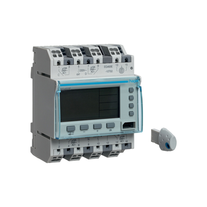 Tajmer širine 4 modula godišnji program, 2 preklopna +2NO., 10A