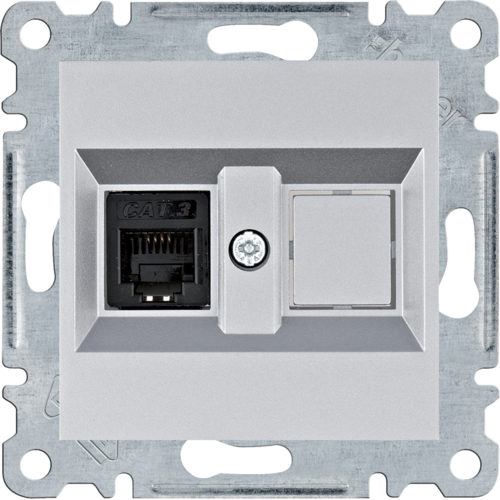 Telefonska utičnica 1-struka 1xRJ11, Cat.3, siva