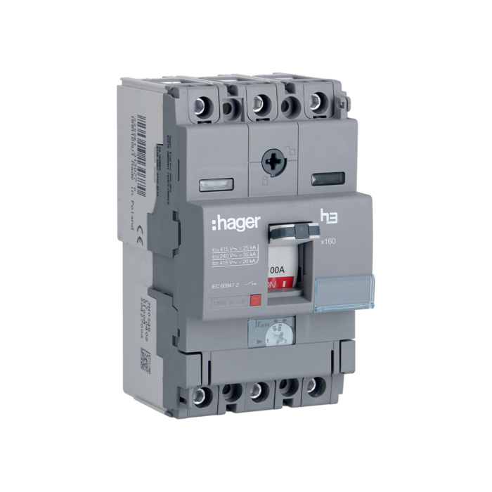 Učinski prekidač x160 podesivi, 3P, 25kA, 100A, montaža na ploču
