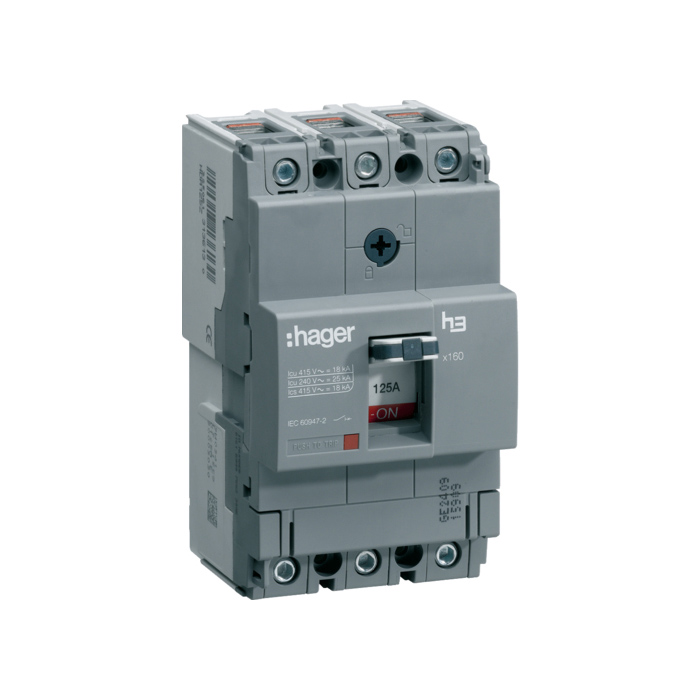 Učinski prekidač x160 podesivi, 3P, 25kA, 125A, montaža na ploču