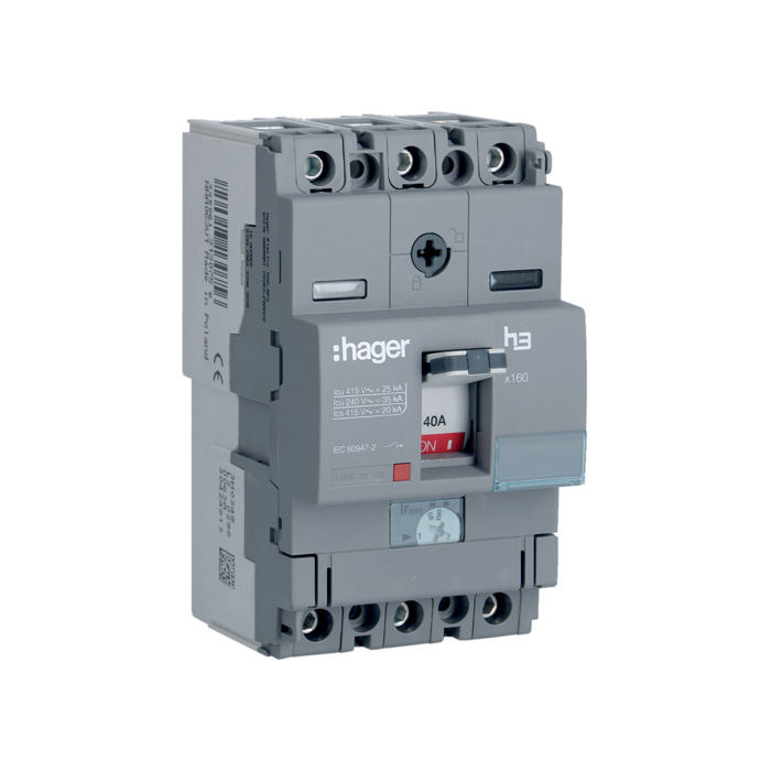 Učinski prekidač x160 podesivi, 3P, 25kA, 40A, montaža na ploču