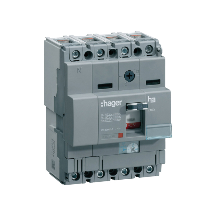 Učinski prekidač x160 podesivi, 4P, 25kA, 80A, montaža na ploču