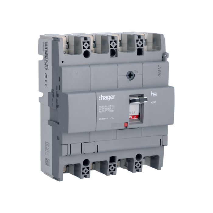 Učinski prekidač x250 4P, 25kA, 250A, fiksna izvedba