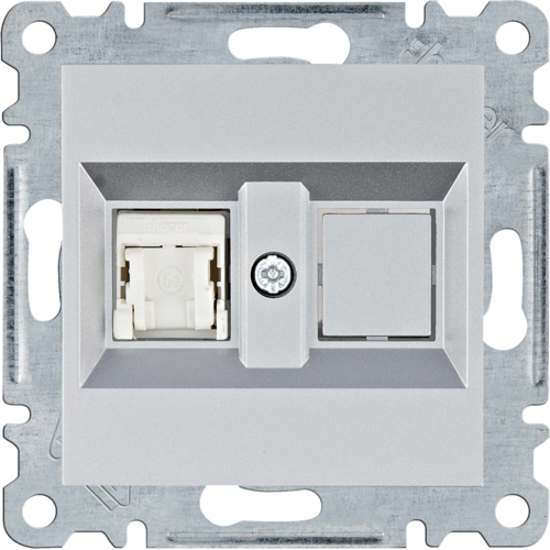 Utičnica, 1xRJ45, Cat.5e UTP, Lumina, siva