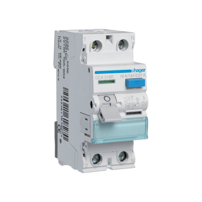 Zaštitni prekidač (FID sklopka), 2-polan, In=16A, IΔn=10mA