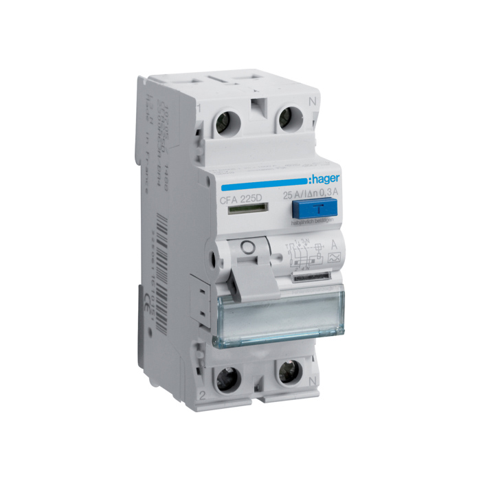 Zaštitni prekidač (FID sklopka), 2-polan, In=25A, IΔn=300mA