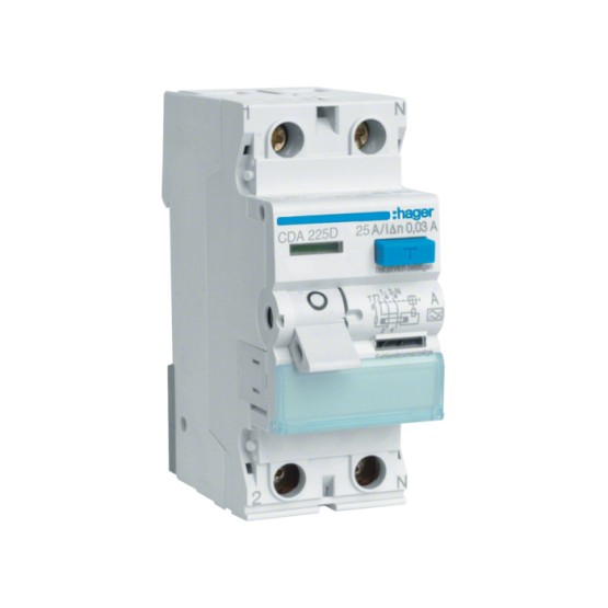 Zaštitni prekidač (FID sklopka), 2-polan, In=25A, IΔn=30mA