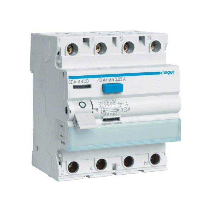 Zaštitni prekidač (FID sklopka), 4-polan, In=40A, IΔn=30mA