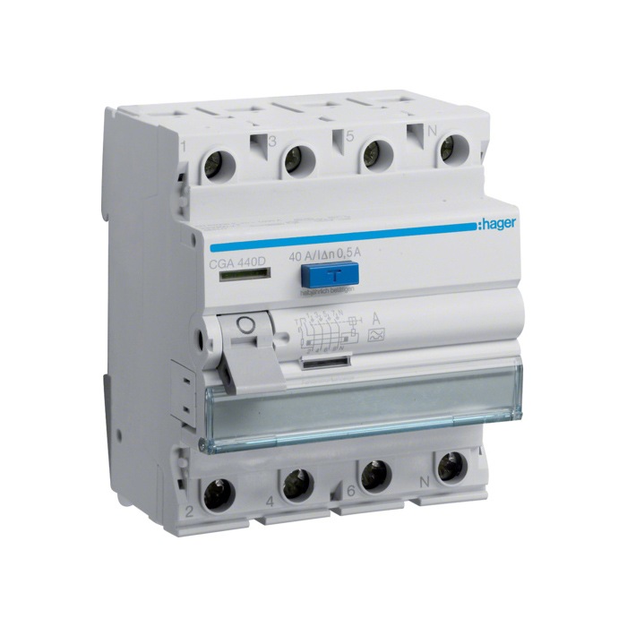 Zaštitni prekidač (FID sklopka), 4-polan, In=40A, IΔn=500mA