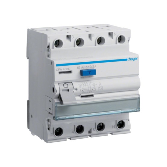 Zaštitni prekidač (FID sklopka), 4-polan, In=63A, IΔn=300mA