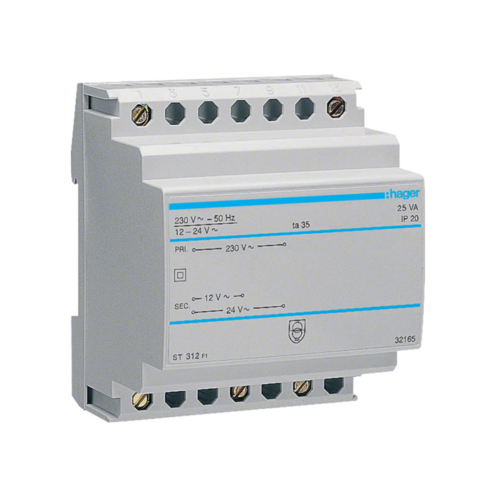 Zaštitni transformator Uprim=230V, Usek=12/24V, In=2,08/1,04A, 25VA