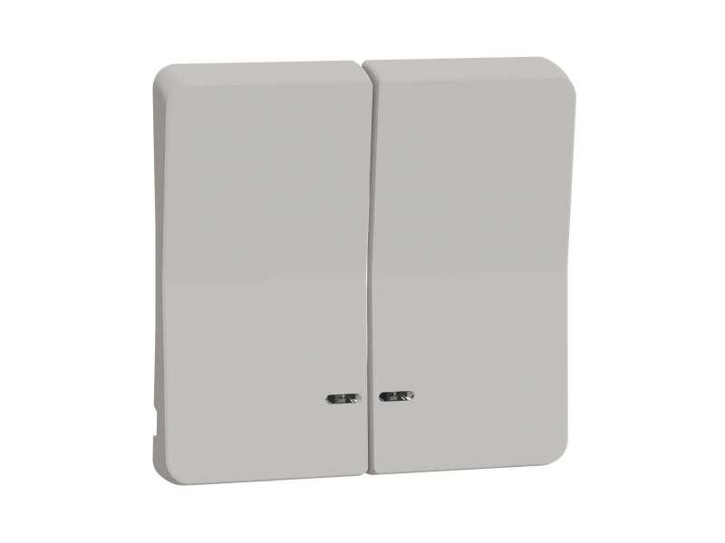 Mureva Styl - dvostruki prekidač sa lampicom - beli