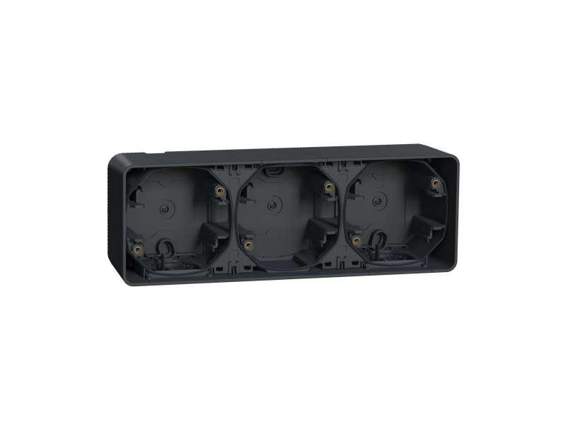 Mureva Styl - nadgradna kutija - trostruka horizontalna - siva