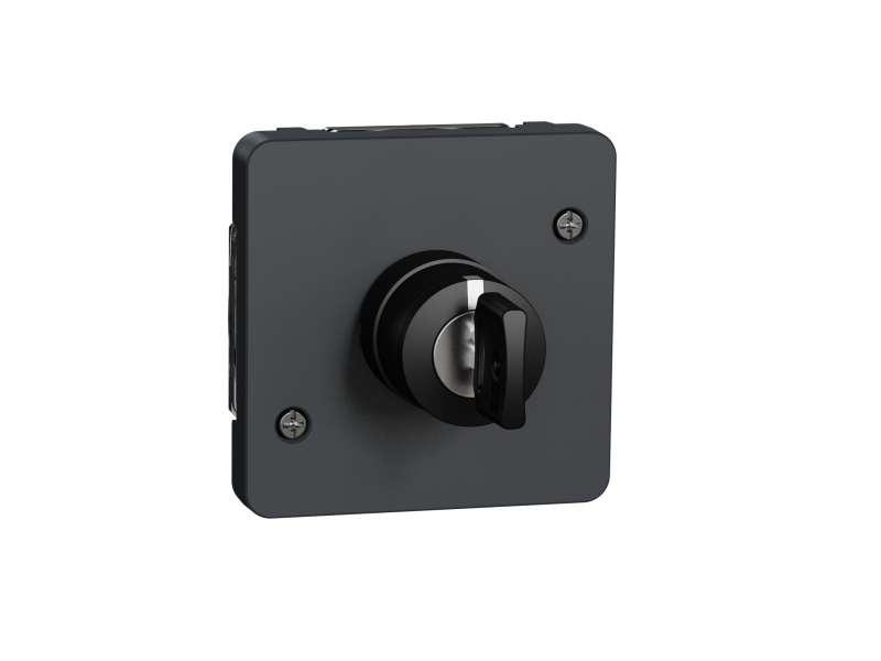 Mureva Styl - prekidač sa ključem - 3 položaja nadgradni i ugradni - sivi