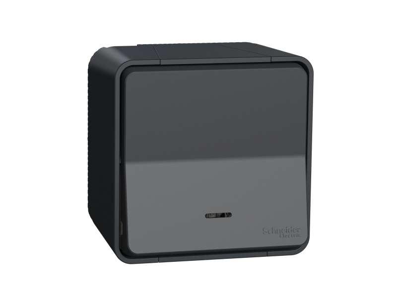 Mureva Styl - taster lokatorski sa LED lampicom nadgradni - sivi