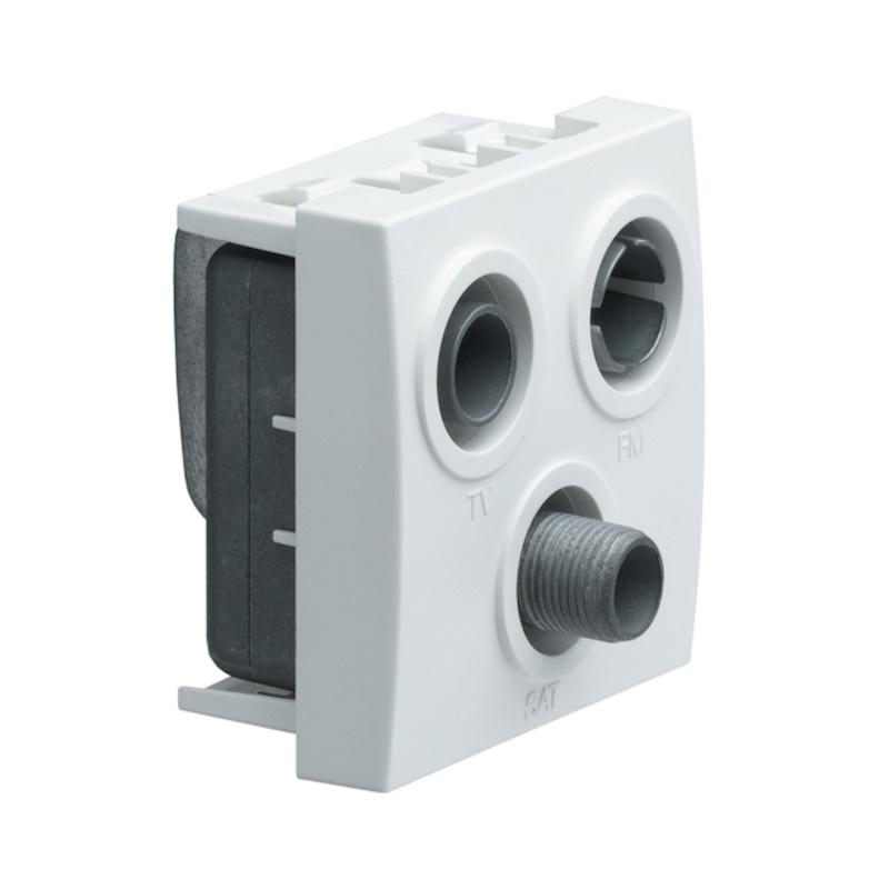 Utičnica RTV-SAT završna dva kabla, 2M, crna boja